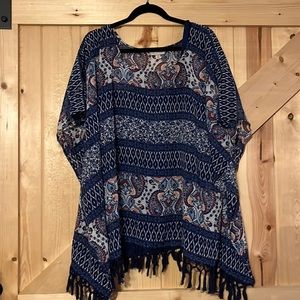 Worn once on 4th of July. Womans top with navy under tank size 2x
